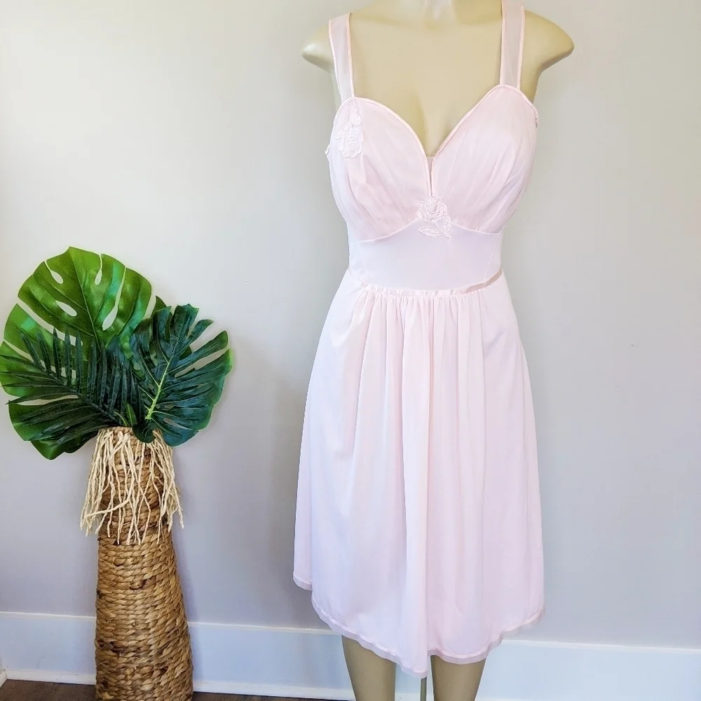 Vintage 60's Artemis Pastel Pink Bias Cut Ballerina Slip Dress - Picture 2 of 14